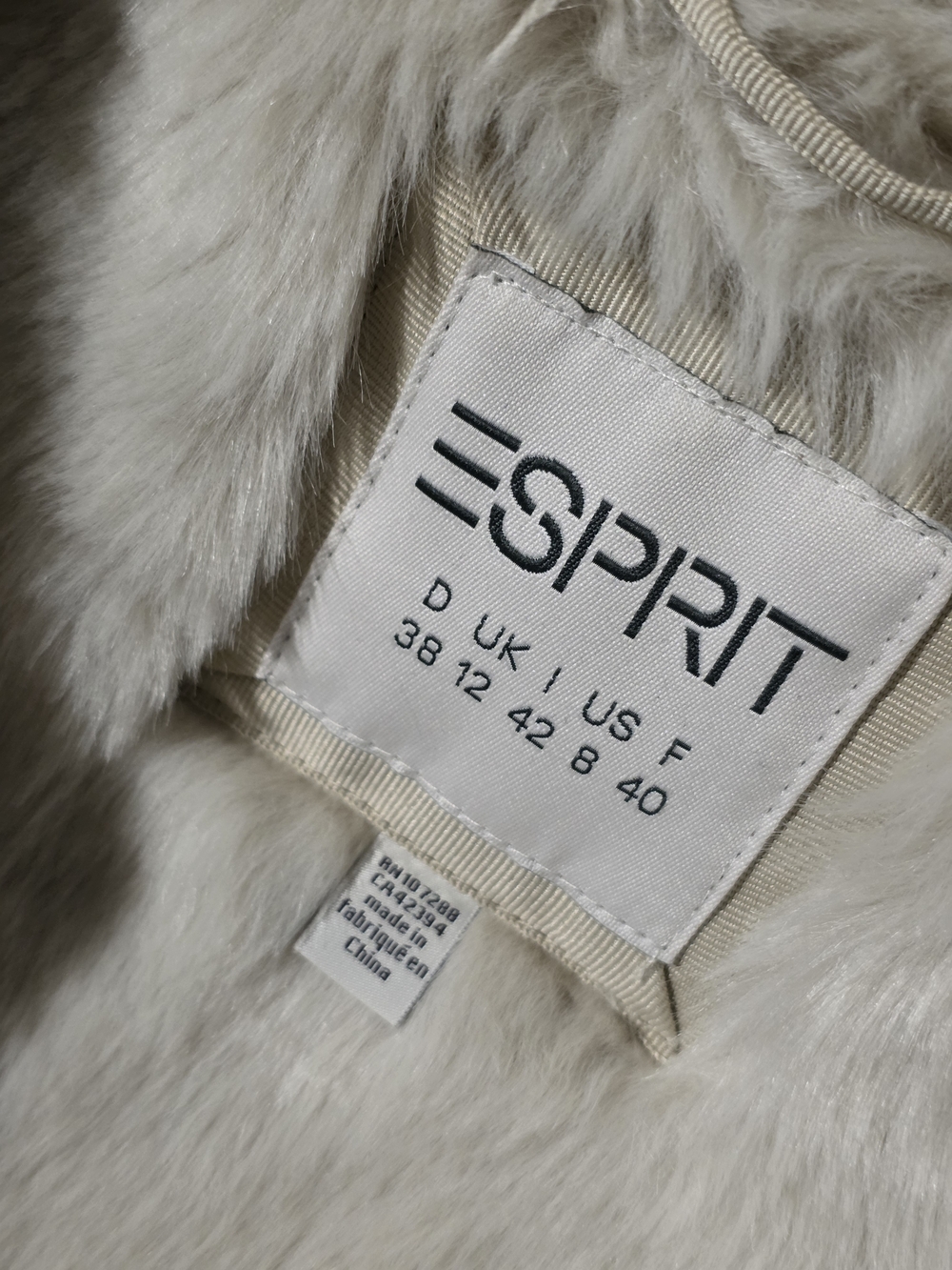 Esprit Beige Faux-Shearling Sleeveless Vest - Picture 6 of 6